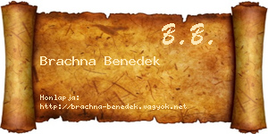 Brachna Benedek névjegykártya
